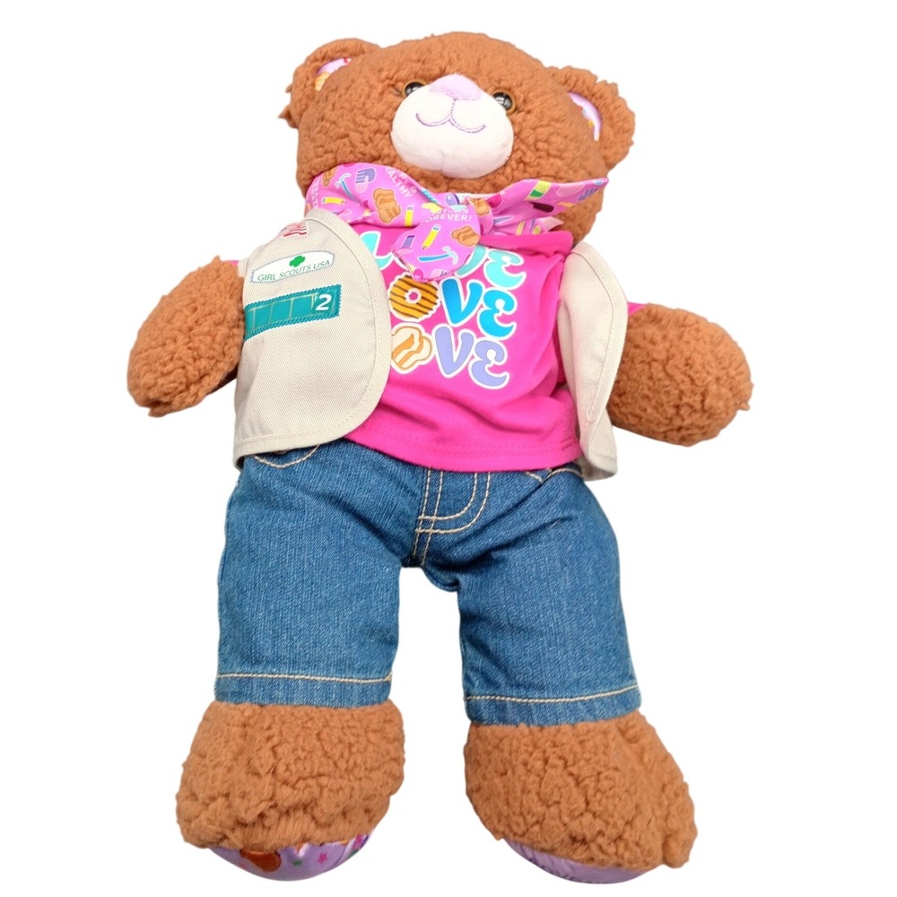 Build-A-Bear Workshop Girl Scouts USA Teddy Bear Brown Plush with Full Uniform